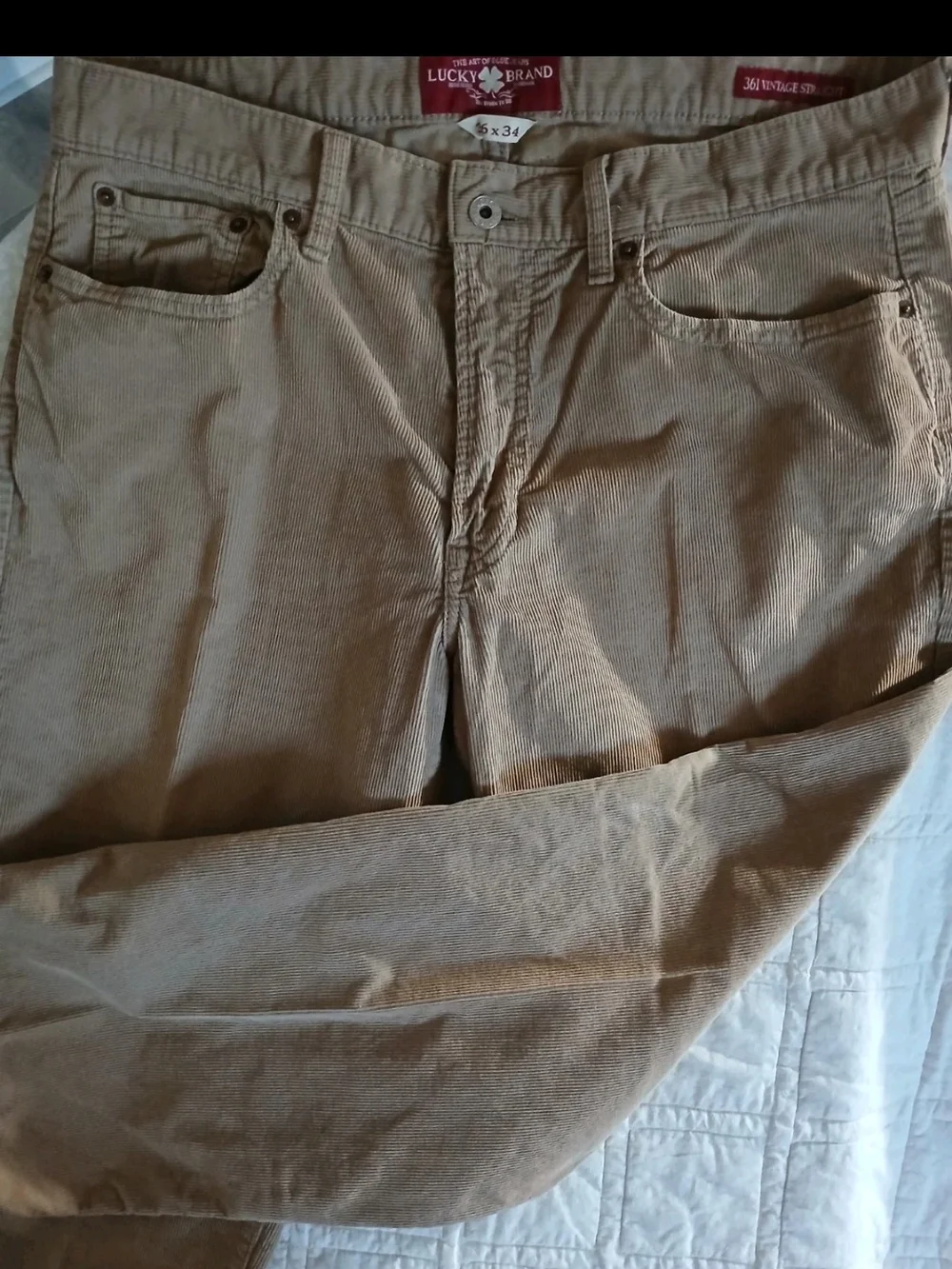Lucky Brand Men's Corduroy Pants in Tan Sz 36/34